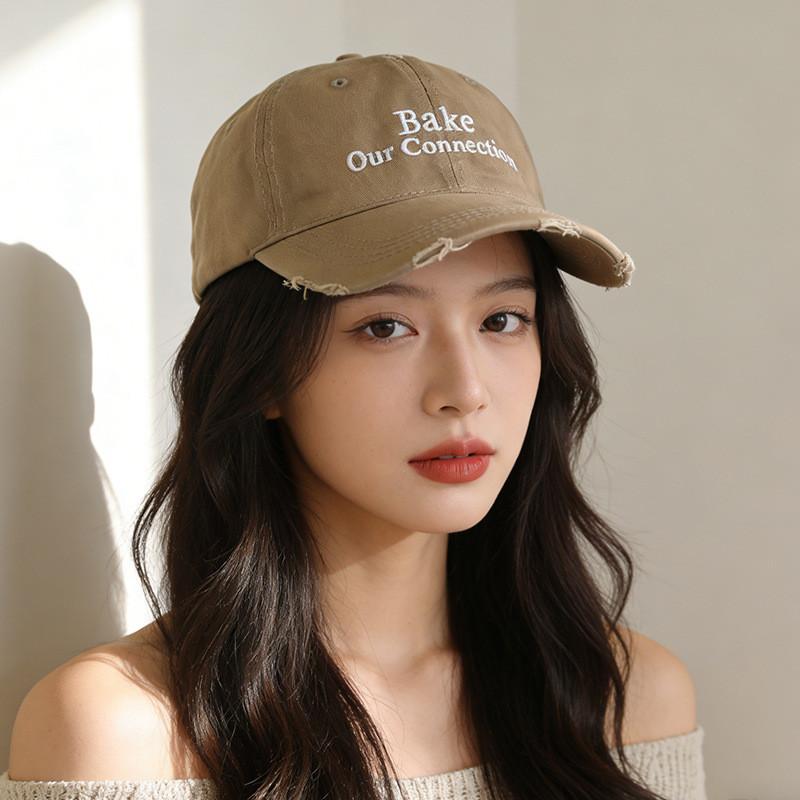 Cotton Baseball Cap With Wide Brim Sunshade For Casual Outdoor Wear