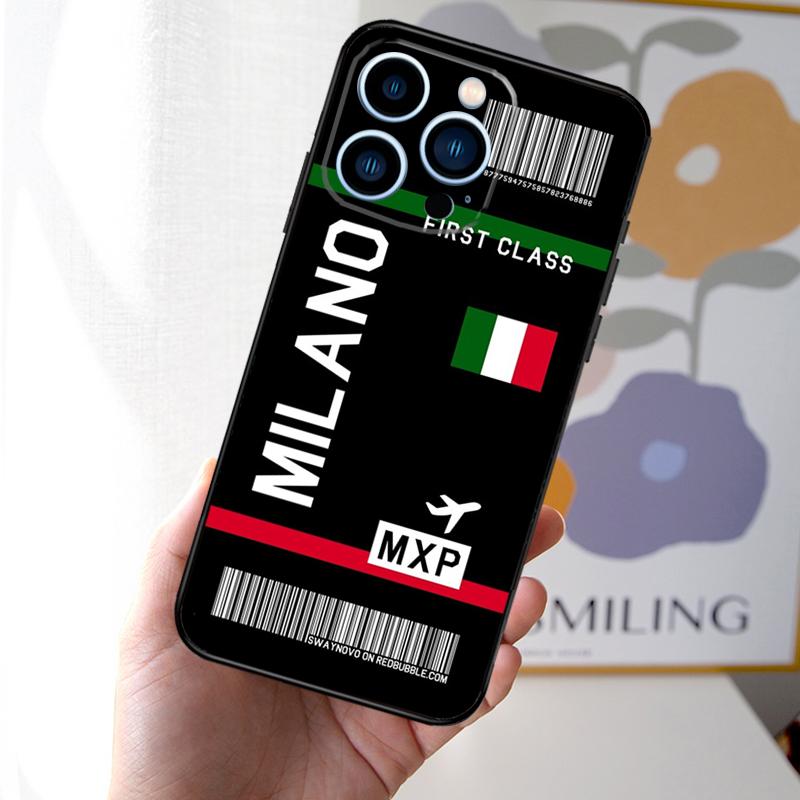 Boarding Pass Plane Ticket Phone Case For iPhone 16 15 11 13 12 14 Pro Max Mini X XR XS 7 8 Plus Soft Cover