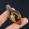 Handmade Copper Wire Wrapped Citrine Pendant Unique Teardrop Gemstone  Pendant Jewelry for Women, Artisan Boho Style Gift for Her