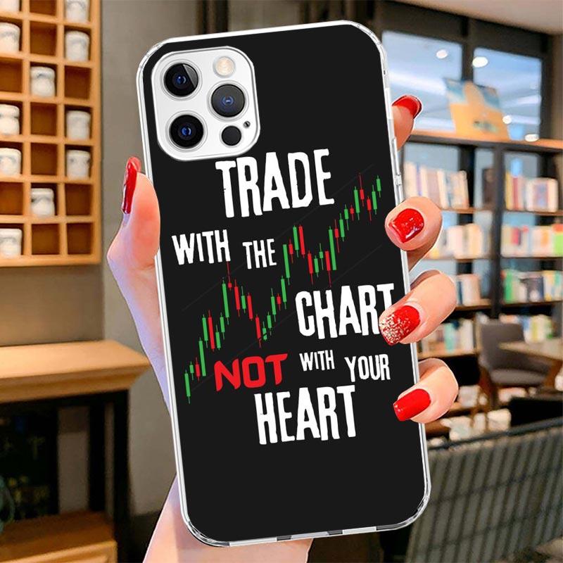 Trade Investment Forex Stock Market Cover Phone Case For iPhone 16 17 Air 15 14 Pro Max 16E Phone Case 13 Mini 12 11 7 SE 8 Prin