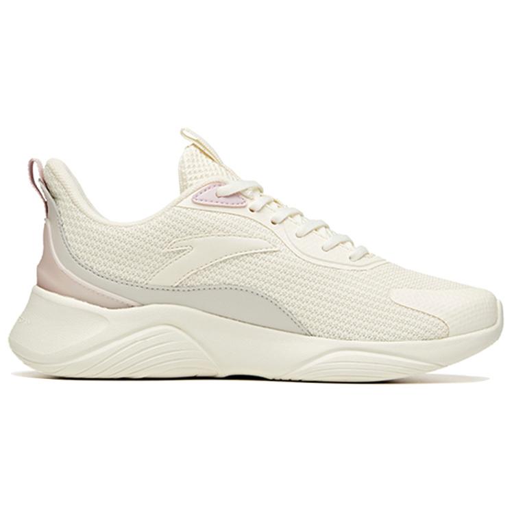 Anta Running Collection Mesh Abrasion Resistant Breathable Low top Running Shoes Women's Light Beige White 922035562-4