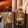 Glass Cup Stainless Steel Coffee Spoon Set Storage Jar Iron Stand Pieces Kitchen Organizer Home Restaurant