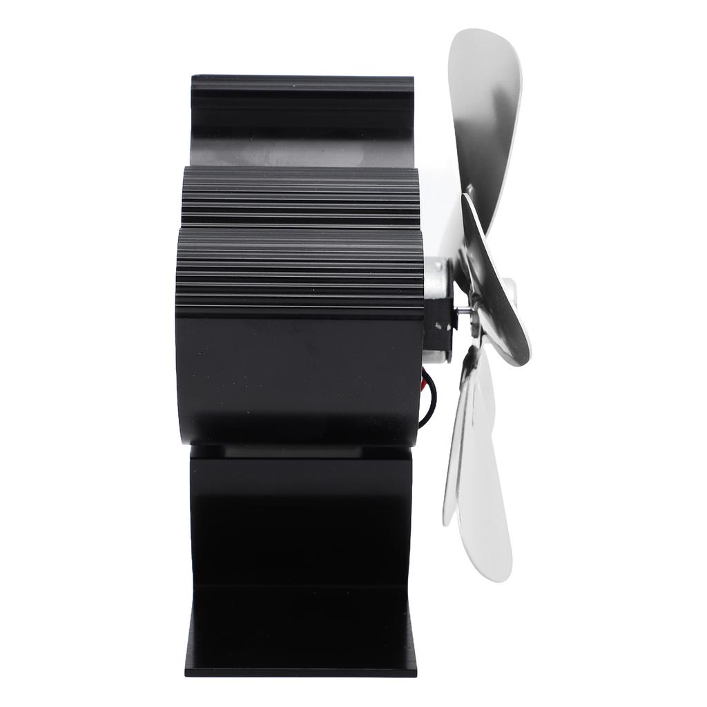Heat Powered Stove Fan Aluminum Alloy Low Noise Sustainable Wood Stove Fan for Log Fireplace Silver