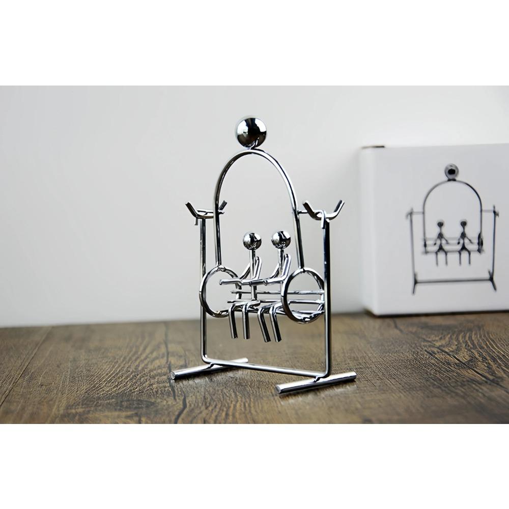 1PC Lovers Swing Kinetic Art Balance Manual Swing Physical Mechanics Decompression Home Office Desktop Decoration Gift For Child