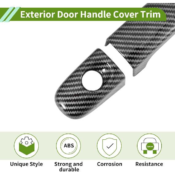 Exterior Door Handle Cover Trim for Ford Focus Kuga Escape 2012-2018 Door Handle Cover Carbon Fiber Black ABS 1 Set