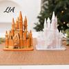 Unique Christmas Gift Decorations Castle Ornament, 3D Electroplating Tree Hanging DIY Holiday Scene Settings Decoration, Electroplated Plastic Pendant