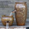 Handcrafted Ceramic Fish Tank with Waterfall Filtration - Chinese Style Aquatic Decor