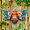 Metal Bee Wall Ornament Creative Garden Statue Art Wall Hanging Sculpture  Patio