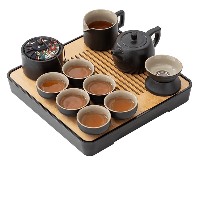 Jingdong Crafted 12-Piece Ceramic Kung Fu Tea Set