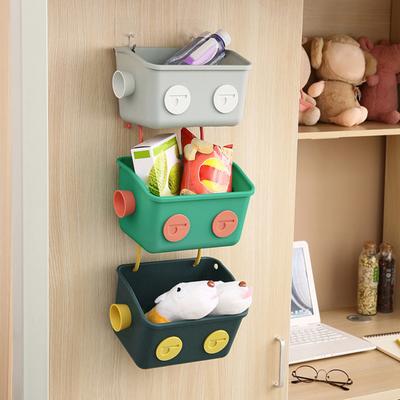 Puch-vrije, aan de muur gemonteerde, verticale opbergmand met haken, antislip badkamer, keuken, kantoor, diversen organizer