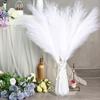 20Pcs Faux Pampas Grass, 21.6" Short Artificial Pompous Grass Floral Fake Pompas Grass Branches Vase Filler Flower Arrangement