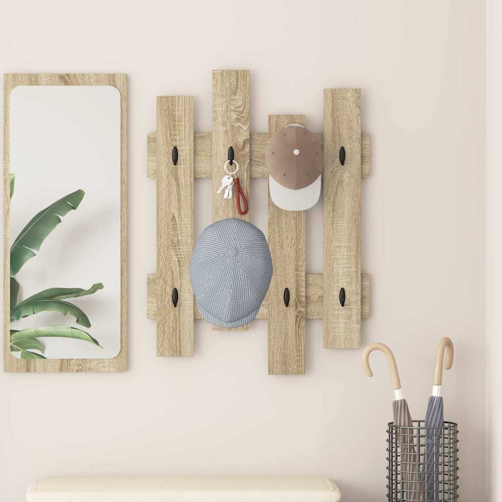 Wall Mounted Nightstand In Sonoma Oak 60 X 3 X 82 Cm