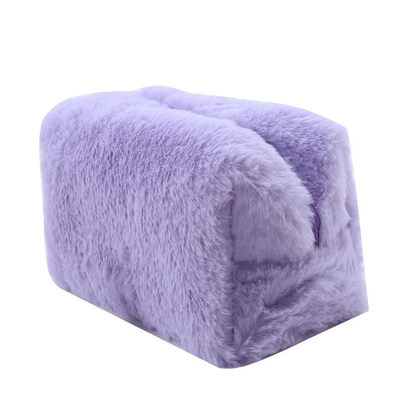 Pelz-Make-up-Taschen für Frauen, weiche Reise-Kosmetiktasche, Organizer-Etui, junge Dame, Mädchen, Make-up-Etui, Notwendigkeiten, solide Handtaschen