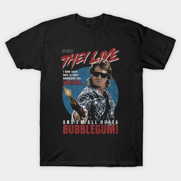 

Men Black Print T-shirt They Live, John Carpenter, Horror No-Cut Transfer Paper Print Cotton Tshirt XL чёрный