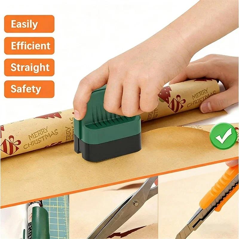 Wrapping Paper Cutter with Wheels | Straight Line Gift Wrap Cutter for Birthday and Christmas, Fits Various Rolls and Papers