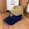 Internet Celebrity Hot Sun God Three-dimensional Embroidery Soft Top Baseball Cap Autumn and Winter New Corduroy Cap Show Small Face