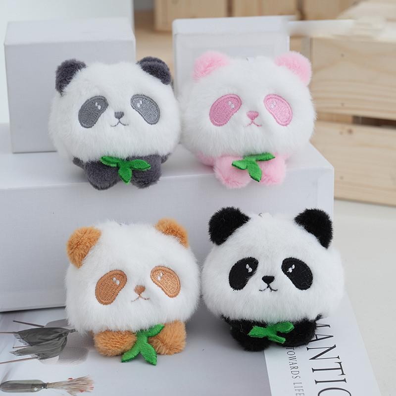 Charming Panda Plush Keychain Toy Fluffy Adorable Bag Charm Gift For Couples