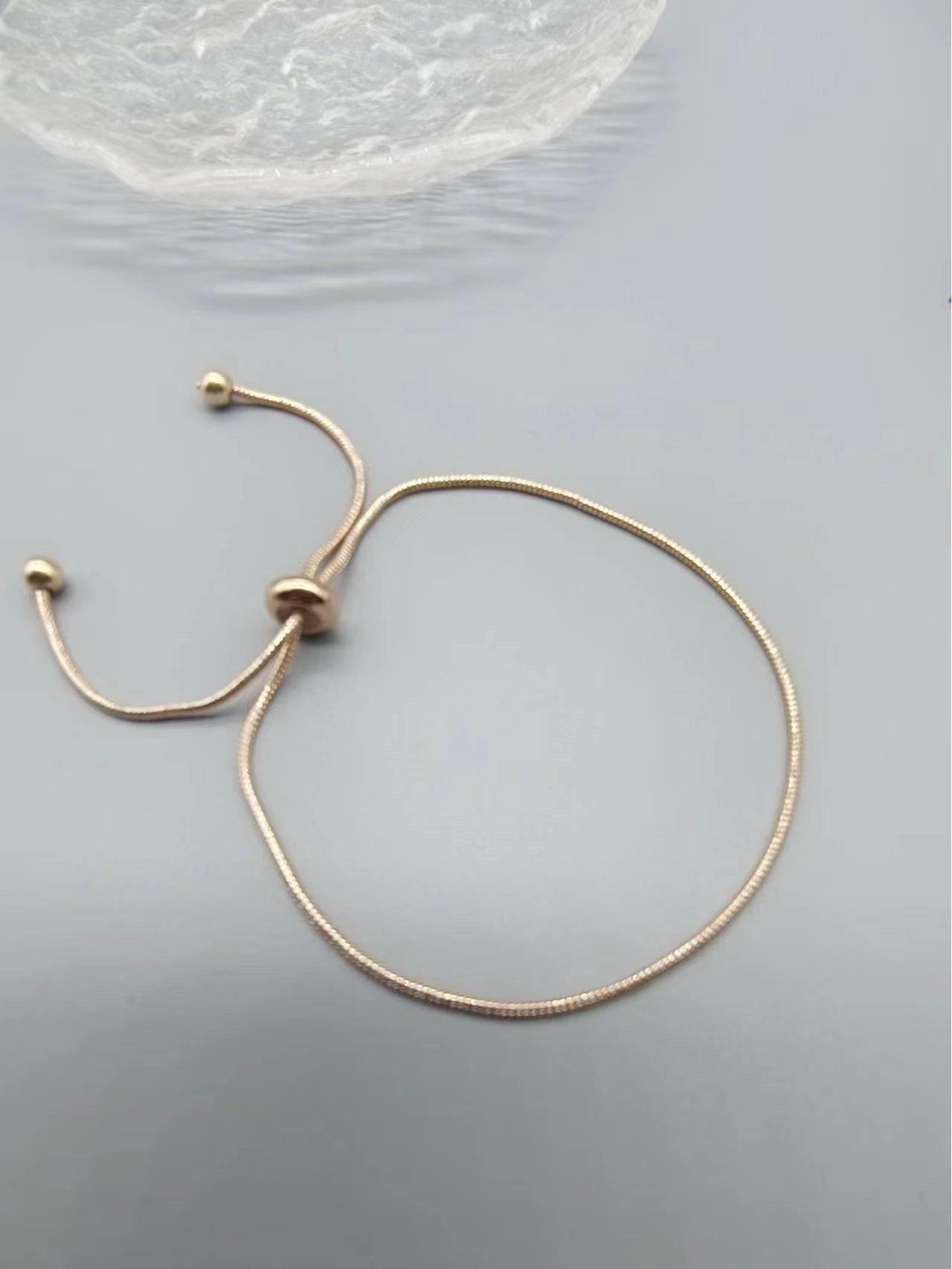 

Корейский растягивающийся браслет из змеиной кости: Модная серия регулируемых лесов для студентов и подруг A00265 розового золота