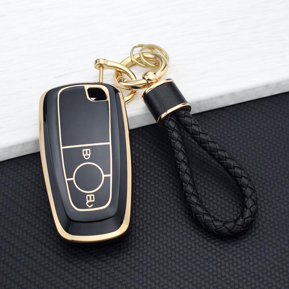

TPU Car Key Case Cover for Ford Fusion Edge Mustang Explorer F150 F250 F350 F450 2/3/4/5 Buttons Key Fob Protector Key Chain Set