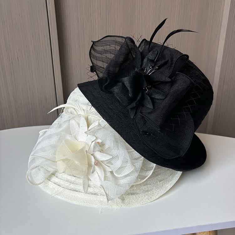 New brocade flower half-roll top hat summer breathable mesh visor hat women's fashion versatile sunscreen basin hat