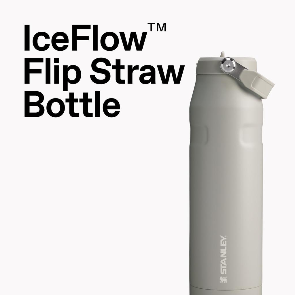 Stanley 1913 Iceflow Flip Straw 2.0 Vacuum Insulated Bottle, Rose Quartz, 16oz | 0.47L