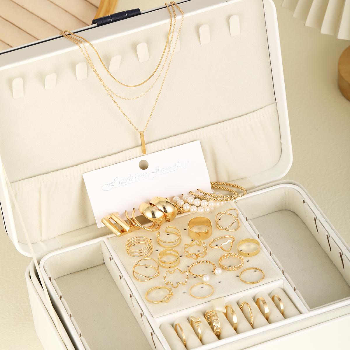 

37 Pcs Boho Vintage Chic Jewelry Set for Women with Necklaces, Earrings, Rings, Stylish Accessories for Daily Outfit Gift No Box