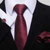 Newest Style Holiday Present  Tie Pocket Squares Cufflink Set Necktie Men Dark Blue Wedding Accessories Office Cravat
