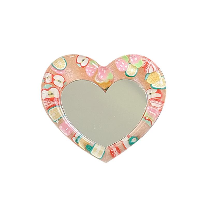 Heart Glitter Mirror Mobile Phone Airbag Bracket Wind Telescopic Paste Creative Ring Desktop Support Frame