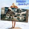 Class Game Print Beach Towel, Large Soft Quick Dry Towel for Beach Camping Swimming