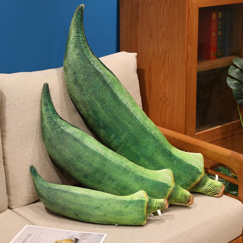 Come Cuscino Peluche Vegetale Reale Ripieno di Okra Cetriolo Mais Fungo Cuscino Seduta Decorazione Divano Sedia Regalo Uomo