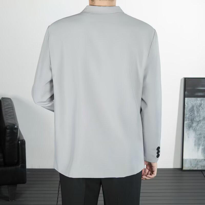 Pánské 2024 Neformální Business Sako: Jednobarevný, Volný střih, Jarní/Podzimní móda