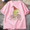 Off To Cause A Kerfuffle Frog T-Shirt Funny Weirdcore Sayings Unique Tshirt Adults Joker Women Graphic Tee Women Summer Tops Y2K