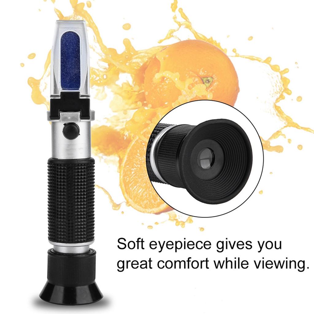 RZ120 Handheld Brix Refractometer Sugar Tester for Beer Wine Fruit Juice 0 32percent  ATC
