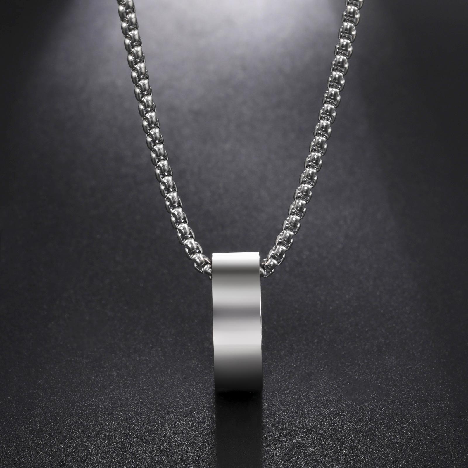 

My Shape Fashion Small Ring Pendant Necklaces for Men Simple Geometric Stainless Steel Necklace Choker Chain Punk Male Jewelry
