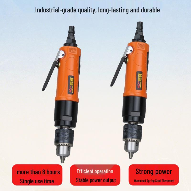 Gaobao 3/8 Inch Industrial Pneumatic Air Drill with Forward/Reverse, 10mm Variable Speed, Straight Shank