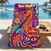 Custom Name Mystery Machine Stylish Digital Printing Beach Towel Quick‑Drying Absorbent Blanket for Beach Pool Gym Travel