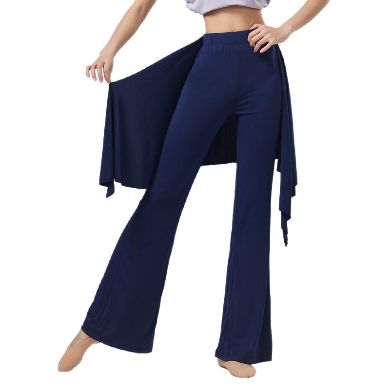 Women's Classical Dance Skirt Pants with Bell Bottoms and Drape Design