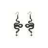 Retro Black Snake Earrings - European & American Style, Versatile Street Wear, Hip Hop Inspired