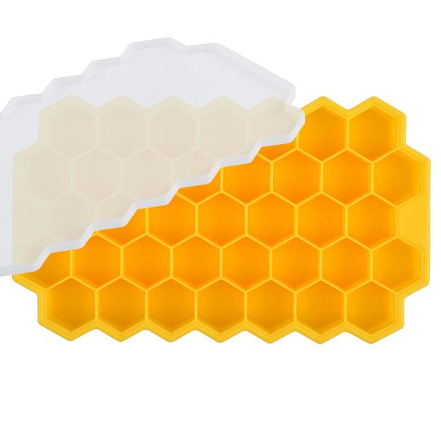 Honeycomb Ice Cube Trays with Removable Lids Silica Gel Ice Cube Mold Ice Maker DIY Creative Small Ice Mold Square Shape Tools
