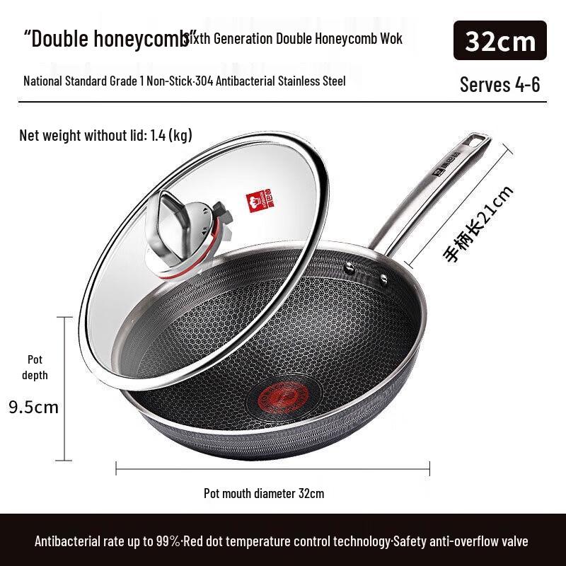 Kangbahao 6th Gen Antibacterial Non-stick Honeycomb Wok