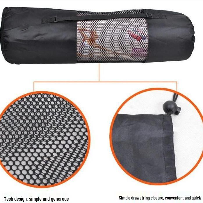 Breathable Yoga Mat & Foam Roller Mesh Bag with Elastic Drawstring, 10mm Portable Sports Carrier