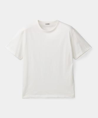 Kueo Chain Stitch Pointed Crop T-Shirt (Off-White)