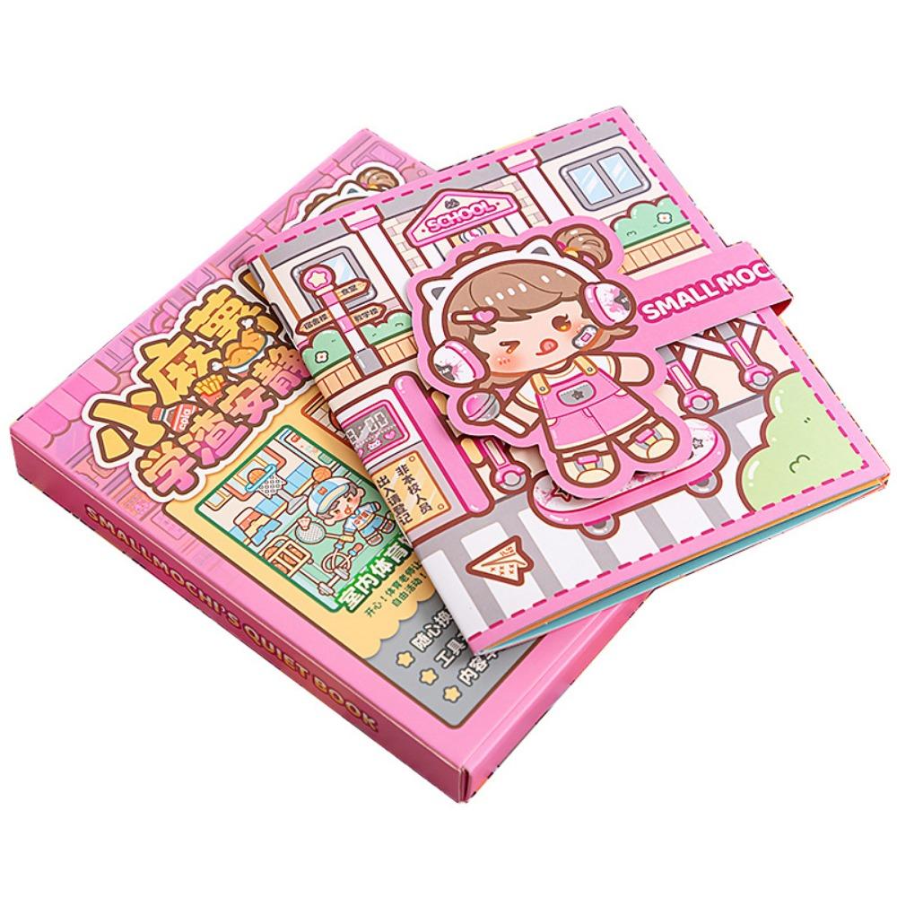 

Multicolor DIY Quiet Book Paper Material Sticker Book Cute Busy Book Children Learning 1