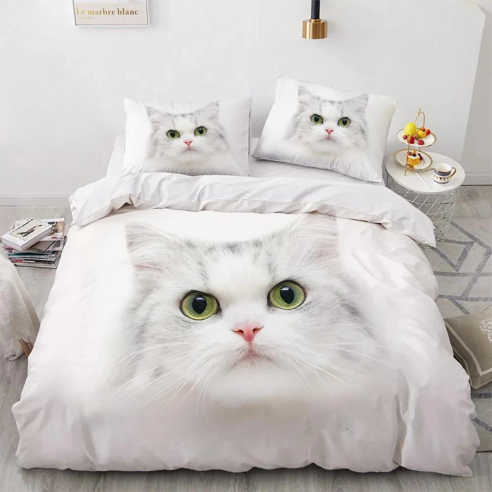 Comforter 3D Printed Cute Kitten Pet Cat Bedding Set Boys Girls Twin Queen Size Bed Kids Adult Home Textileextile
