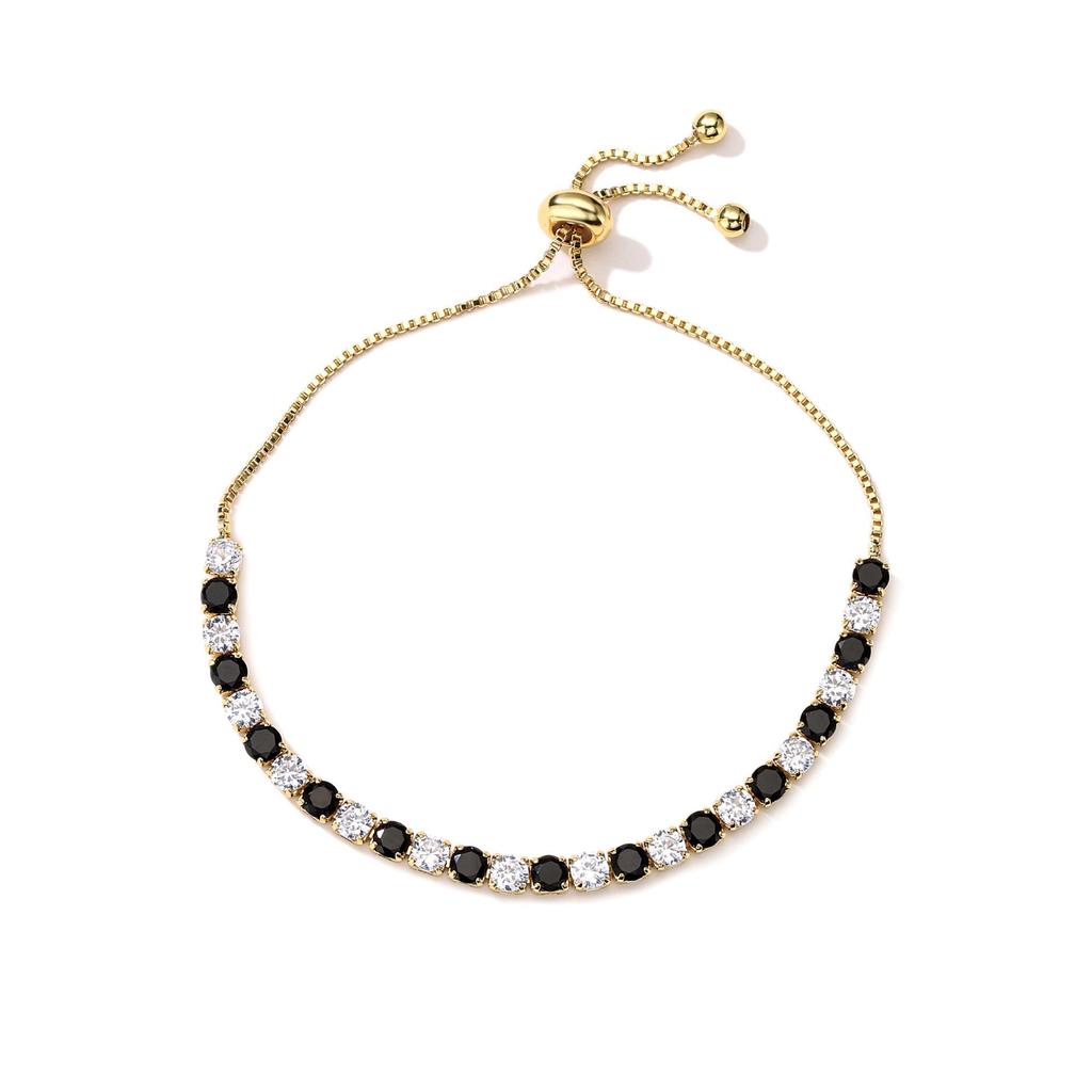 Elegant Women’s Colored Zircon Gold-Plated Tennis Bracelet