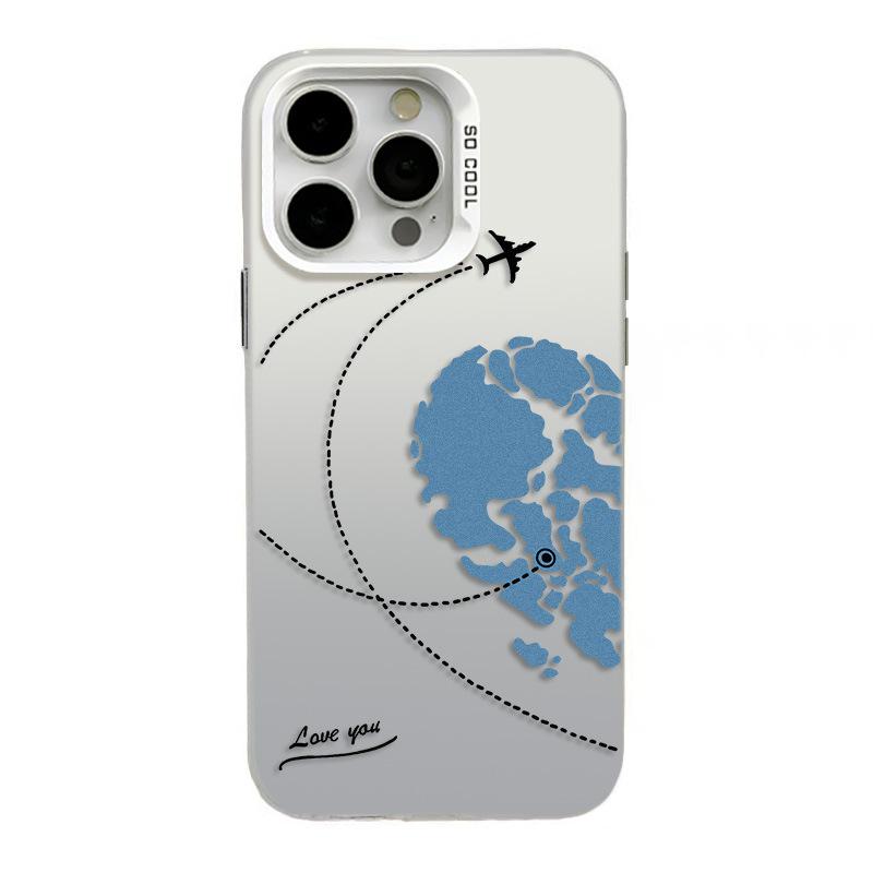 Silver Couple Heart Phone Case for iPhone 13/14 Pro/15 Pro Max/16 Pro/17