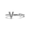Ring - LUXENTER - Alphabet - Sterling Silver 925 - Brilliant Zirconia - Rhodium-plated Finish