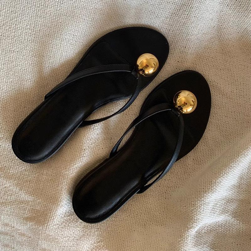 

Премиальная версия из овчины~ Шлепанцы-вьетнамки на плоской подошве для летней носки, для пляжного отдыха, крутые тапочки 40