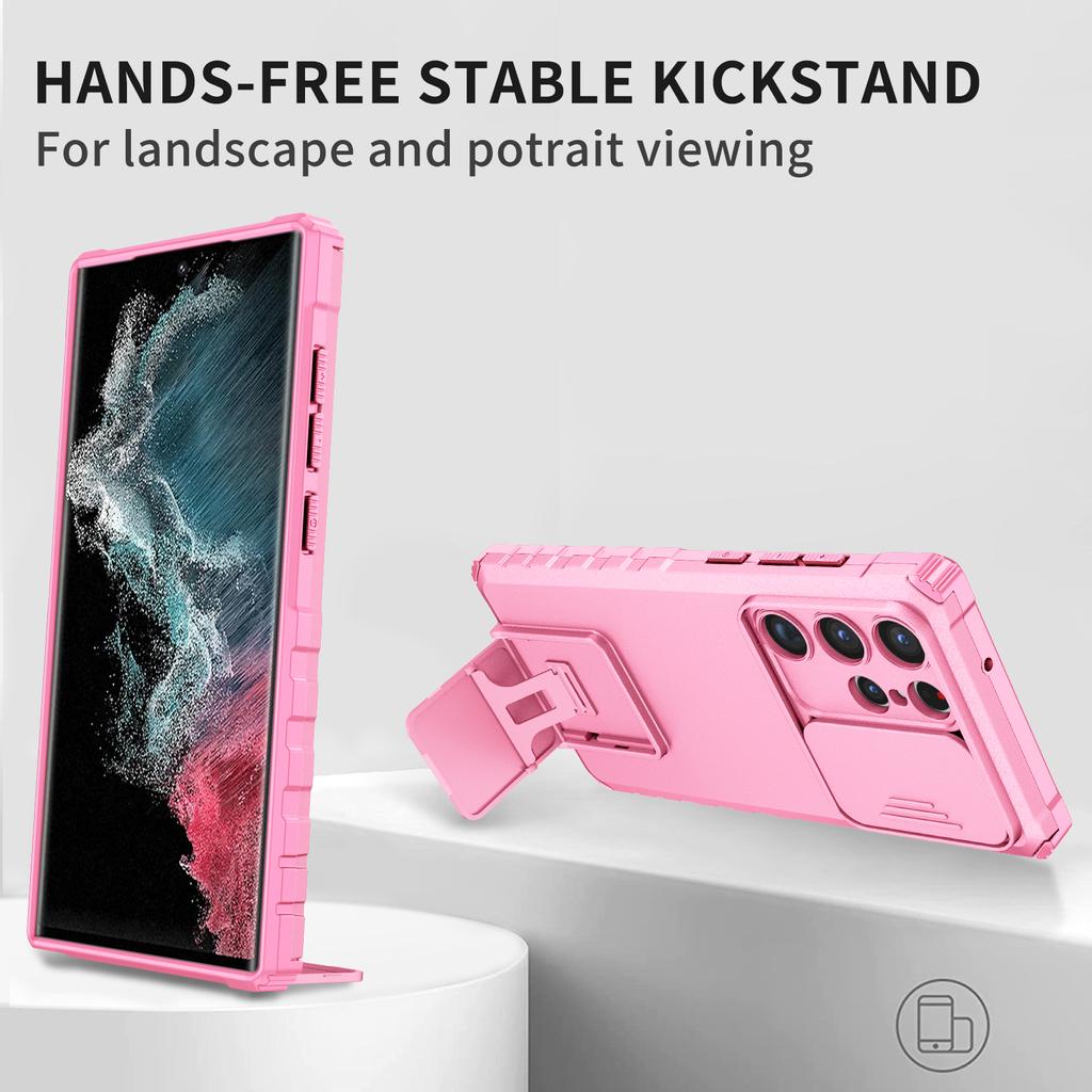 Anti -Fingerprint Stand Holder Bag Case For Samsung Galaxy S23 Ultra S21 Fe S22 Plus A54 A34 A14 A52s A53 A33 A73 A13 A52