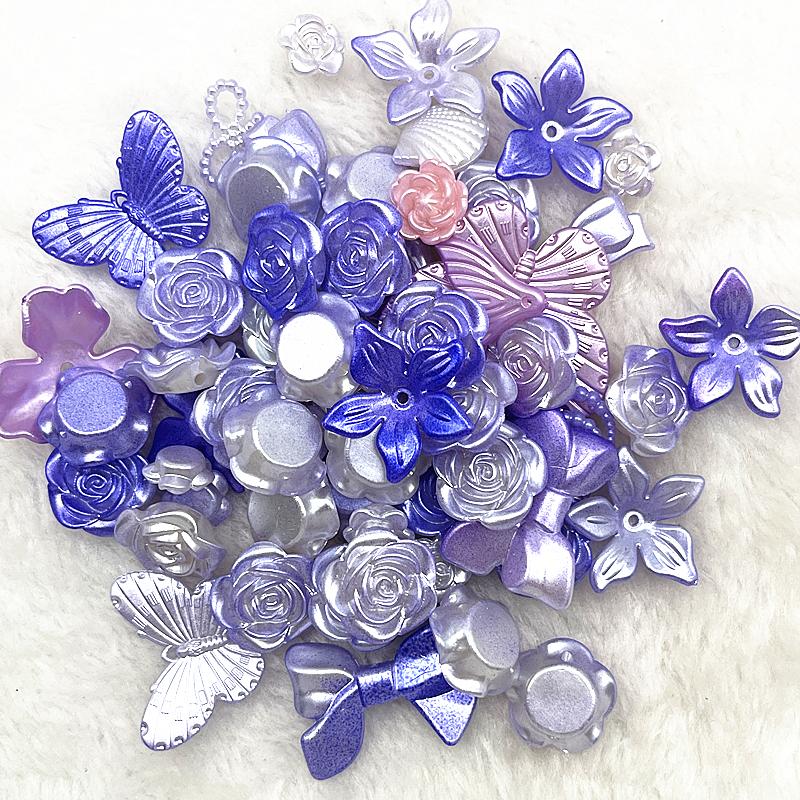 20g/lot Mixed Rose Flower Bowknot Beads Star Heart Butterfly Acrylic Spacer Beads for Jewelry Making DIY Bracelet Accessories